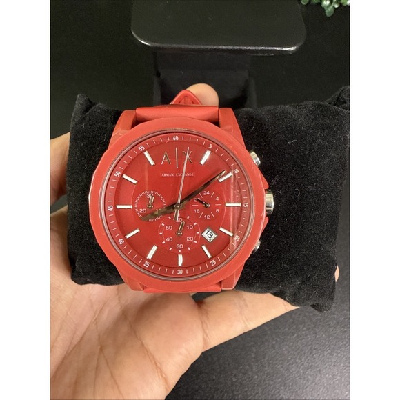 Armani Exchange Other - Armani Exchange Red Silicone Outerbanks Mens Chronograph Watch AX1328
